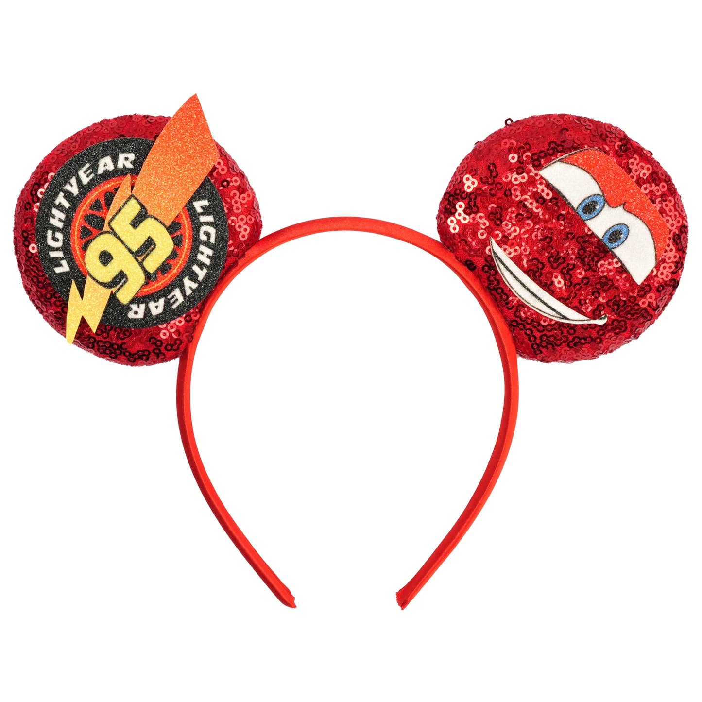 Diadema de orejas de Mickey Mouse de Lilo & Stitch – Lazo de lentejuelas de 5" Accesorio para el cabello de dibujos animados para mujeres y niñas | Diadema para fiestas y festivales