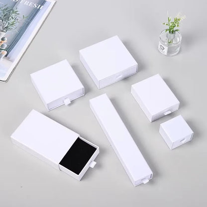 10 Cajas de regalo de joyería de papel para anillos, pendientes, collares, pulseras y empaques de recuerdos de boda