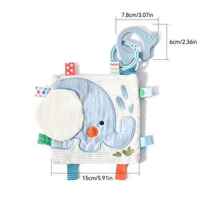 Soft Baby Tissue Box Cloth Book – Plush Sensory Security Blanket Cube with Crinkle Sounds & Mirror, Fine Motor Activity Toy, 9 Styles