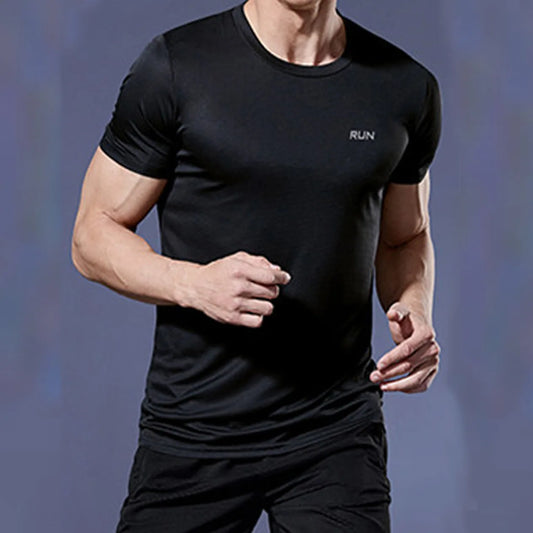 Men's Quick-Dry Gym T-Shirt – Breathable Short Sleeve Running, Training & Bodybuilding Sports Shirt