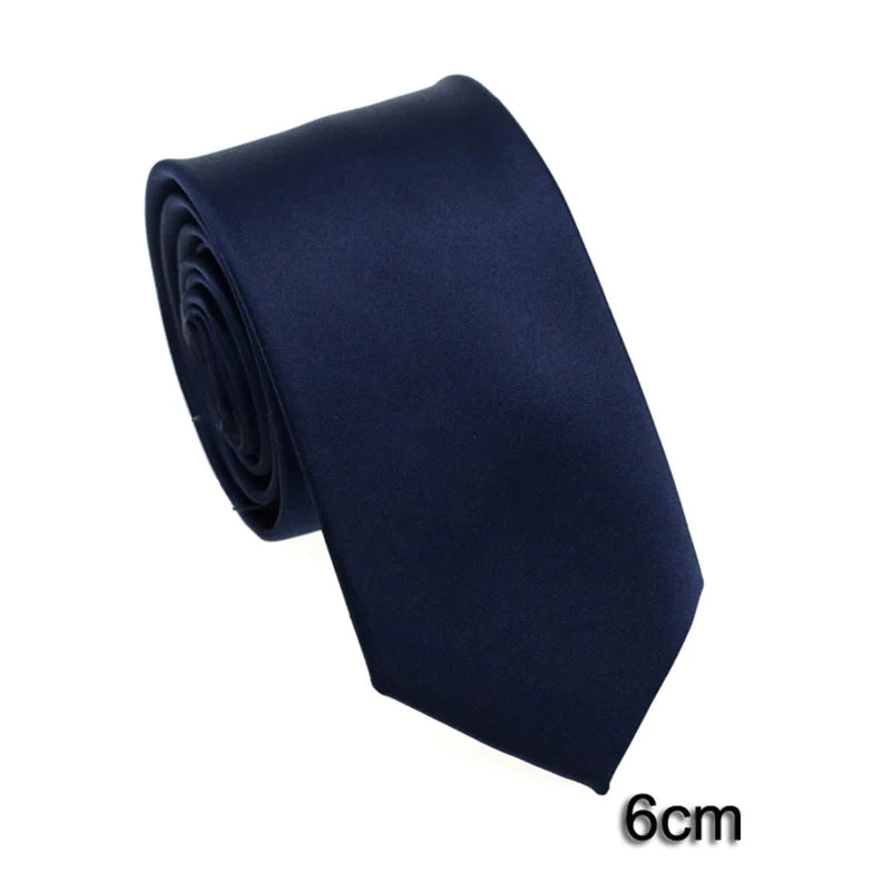 HUISHI Men's Waterproof Jacquard Necktie – 6cm Solid Dark Blue Tie for Business, Weddings & Formal Wear