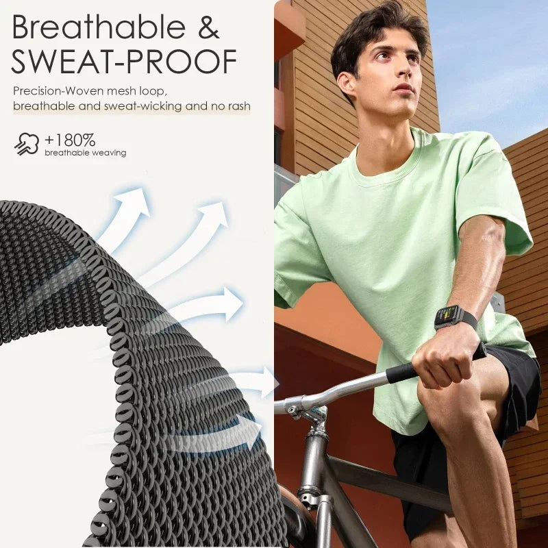 Milanese Loop Metal Band for Apple Watch – Compatible with Series 11, 10, 9, 8, 7, 6, 5, 4, SE & Ultra 2/3, 40–49mm