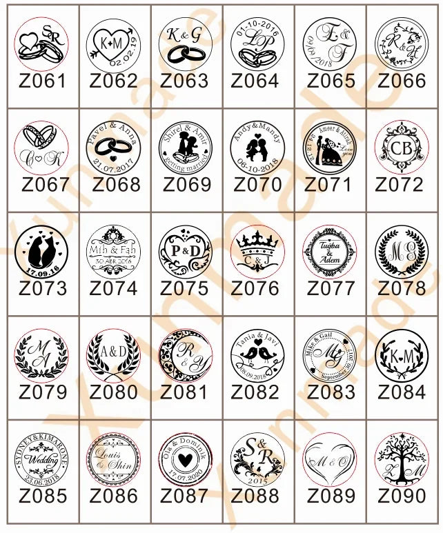 Sello de cera personalizado para bodas – Iniciales y logo personalizados, sello de metal para invitaciones | Embalaje de regalo DIY y accesorio de decoración de bodas