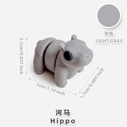 10/50 unidades de figuras de mini animales impresas en 3D – Modelos de simulación de dibujos animados móviles, juguetes coleccionables bonitos, decoración de escritorio y set de regalo de cumpleaños