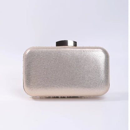 Elegant Pearl Evening Clutch Bag for Women Beaded Wedding Party Purse with Long Chain Strap