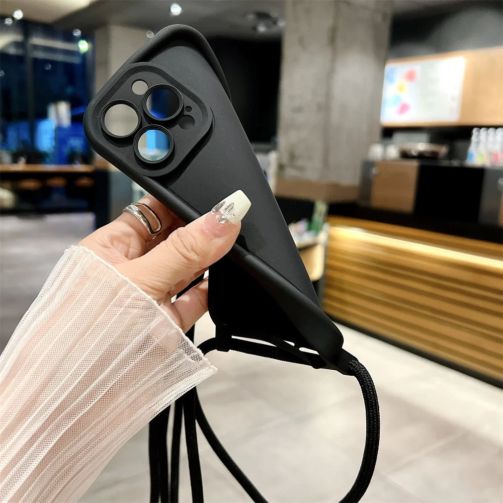 Funda Cruzada para Teléfono con Cordón Ajustable – Cubierta Protectora Suave para iPhone 17, 16, 16E, 15, 14, 13, 12, 11, X, XS, 8 Plus y SE 2022, Funda para Teléfono de Hombro con Manos Libres