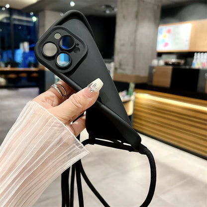 Funda Cruzada para Teléfono con Cordón Ajustable – Cubierta Protectora Suave para iPhone 17, 16, 16E, 15, 14, 13, 12, 11, X, XS, 8 Plus y SE 2022, Funda para Teléfono de Hombro con Manos Libres