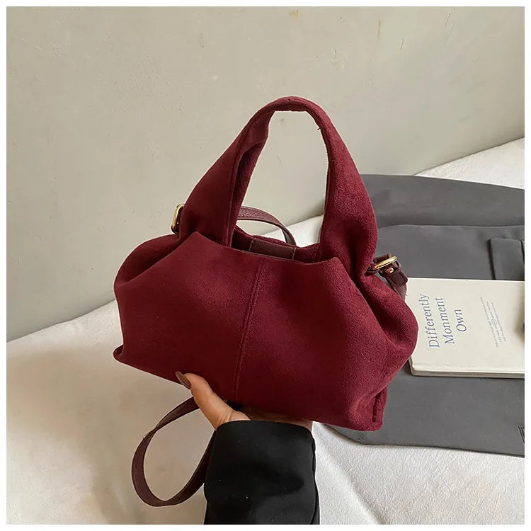 Sac à main bouffant français – Sac à bandoulière givré tendance avec fermoir magnétique, sac à main rétro en forme de nuage, sac à main tendance de style boîte à déjeuner pour femmes pour une utilisation décontractée et quotidienne