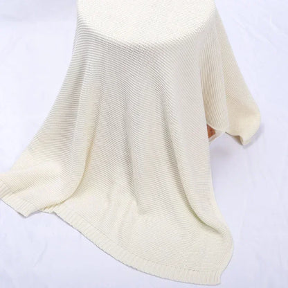 Personalized Baby Knitted Blanket – Custom Name Cotton Newborn Wrap for Winter Warmth & Comfort