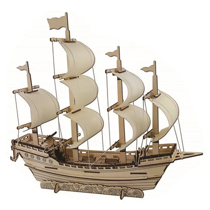 Maqueta 3D de Barco de Vela de Madera – Kit de Montaje de Barco de Madera DIY, Juguete Educativo de Construcción, Proyecto de Manualidades Creativo y Regalo de Fiesta para Niños