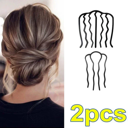 1/3PCS Black Metal Hair Fork Clips – Women's & Girls' Hair Pin Comb for Messy Buns, Updos & Side Styling, Elegant Hair Accessories