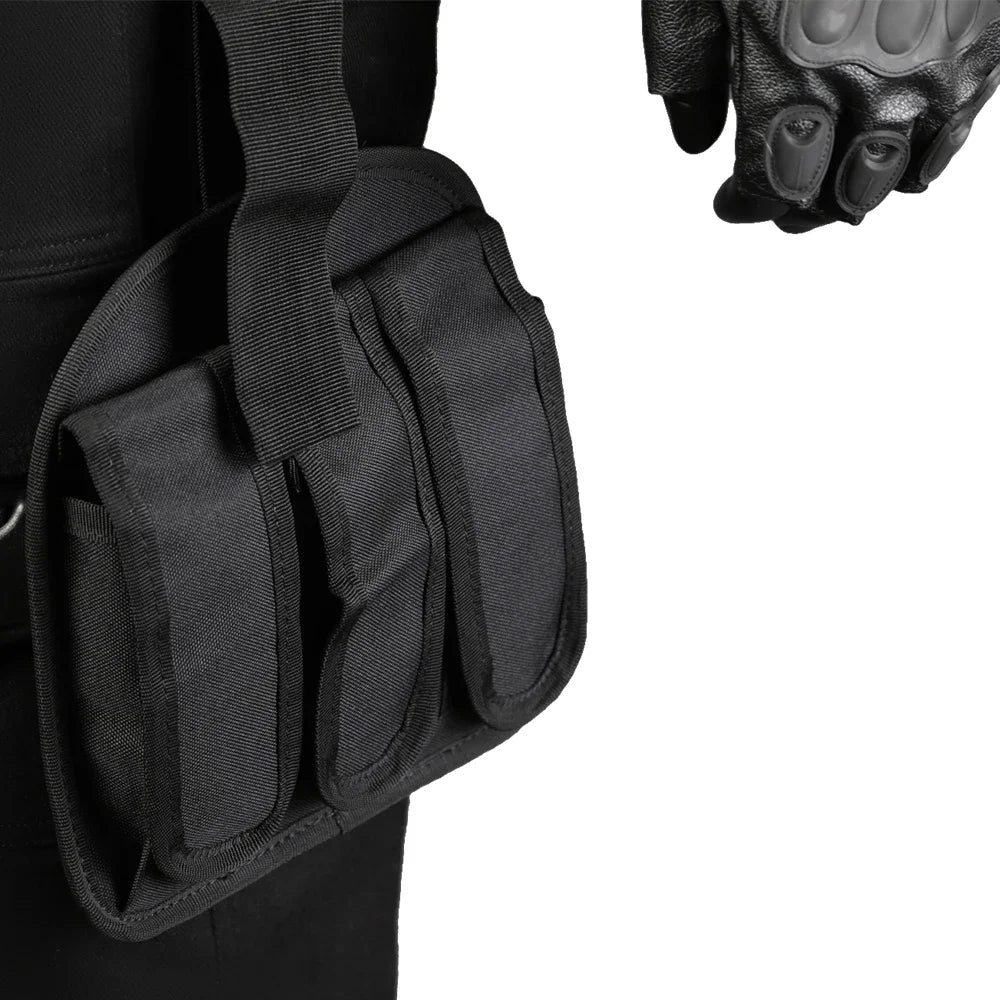 Resident Evil Leon S. Kennedy Inspired Cosplay Costume – Tactical Utility Belt Set with Bags, Holster & Officer Outfit Accessories for Carnival & Halloween