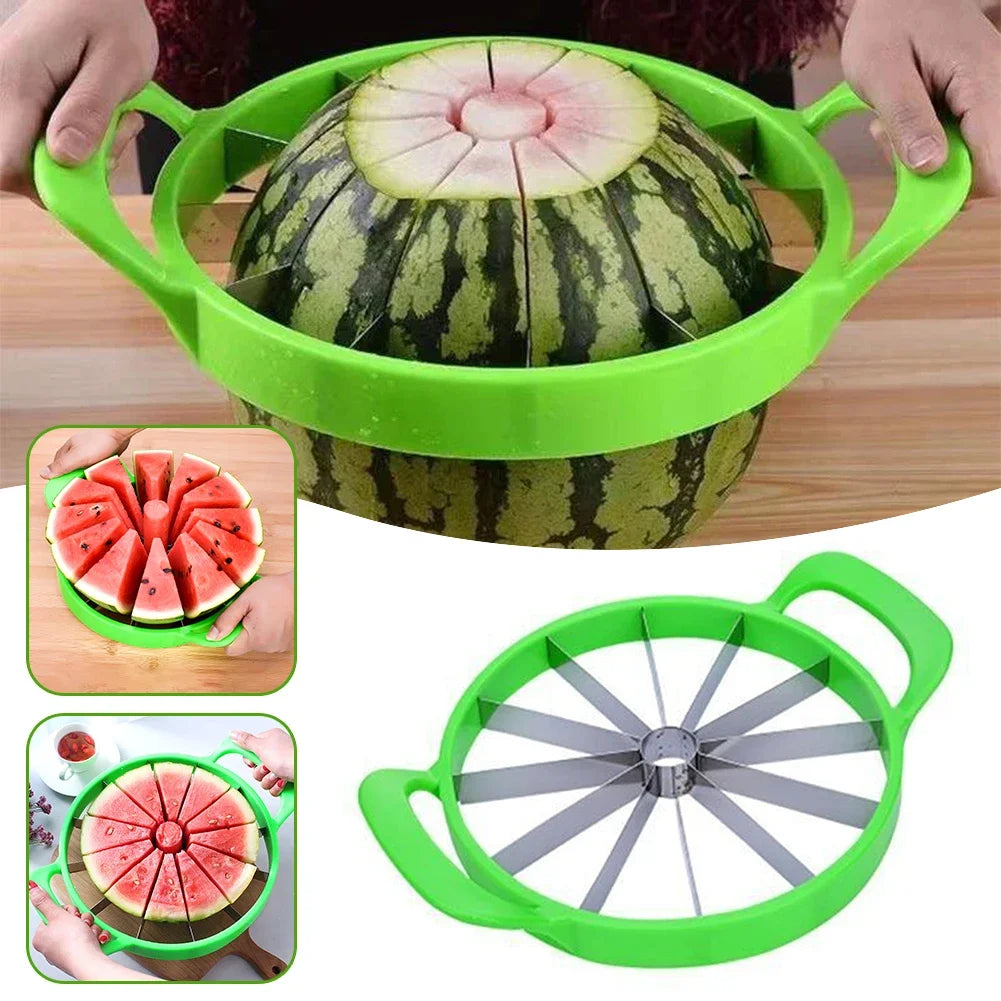 Manual Watermelon Slicer Cutter – Stainless Steel Labor-Saving Fruit Slicing Tool, Large Fruit Divider for Watermelon & Melons, Kitchen Gadget