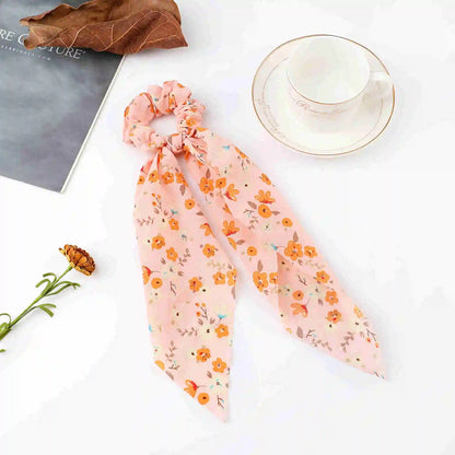 Korean Dots Scrunchie Hair Tie – Long Scarf Ponytail Elastic Hair Band for Women | Sweet Fashion Hair Accessories
