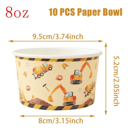 Construction Truck Birthday Party Tablecloth – Excavator & Engineering-Themed Table Runner for Boys' Construction Party Decorations