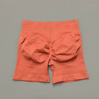 Pantalones cortos de gimnasio sin costuras con efecto Scrunch Butt para mujer – Pantalones cortos de yoga de cintura alta para correr, entrenar, fitness y ropa deportiva