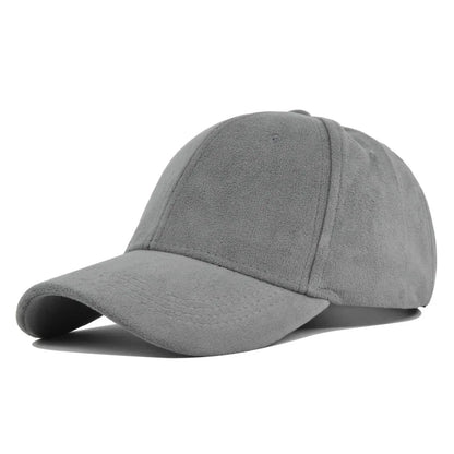Casquette de baseball rétro en suède uni – Casquette snapback réglable hip hop pour hommes et femmes, casquette de style urbain à visière en fausse fourrure pour le printemps et l'automne