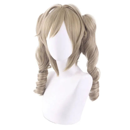 Genshin Impact Barbara Style Cosplay Wig – Synthetic Split Ponytail Heat Resistant Anime Costume Wig with Hair Clips for Party & Convention Wear