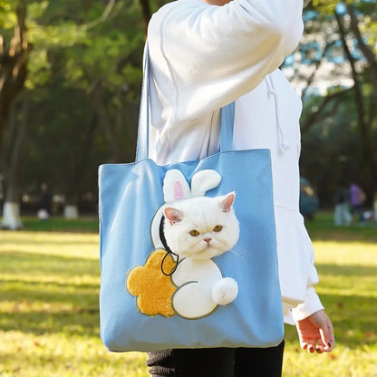Portable Crossbody Pet Carrier Bag – Single-Shoulder Cat & Small Dog Travel Bag with Exposed Head Design, Lightweight Pet Outing Carrier