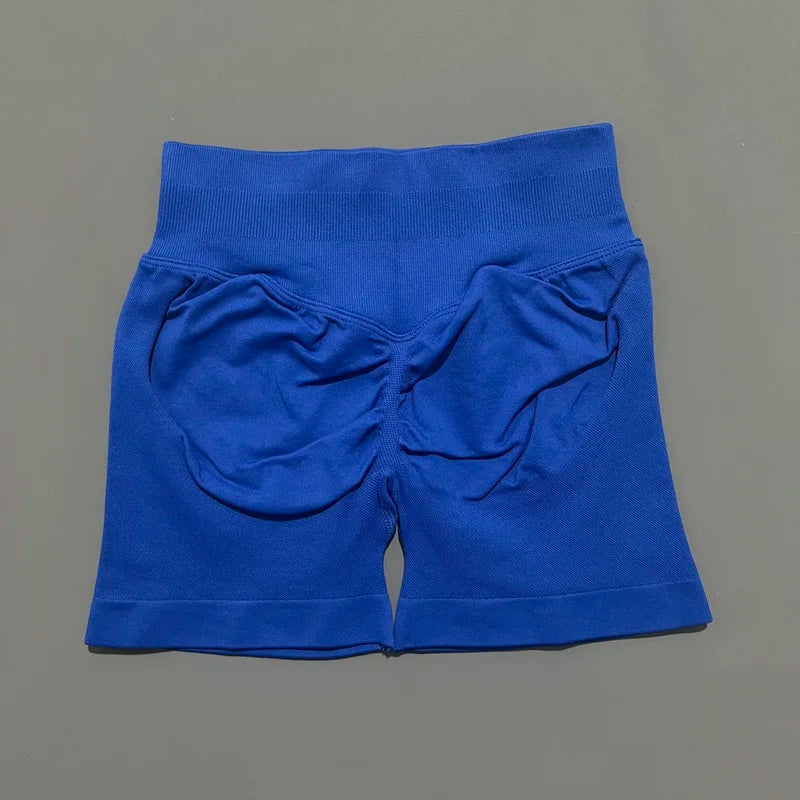 Pantalones cortos de gimnasio sin costuras con efecto Scrunch Butt para mujer – Pantalones cortos de yoga de cintura alta para correr, entrenar, fitness y ropa deportiva