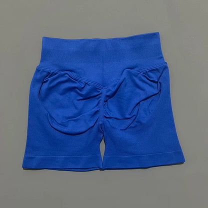 Pantalones cortos de gimnasio sin costuras con efecto Scrunch Butt para mujer – Pantalones cortos de yoga de cintura alta para correr, entrenar, fitness y ropa deportiva