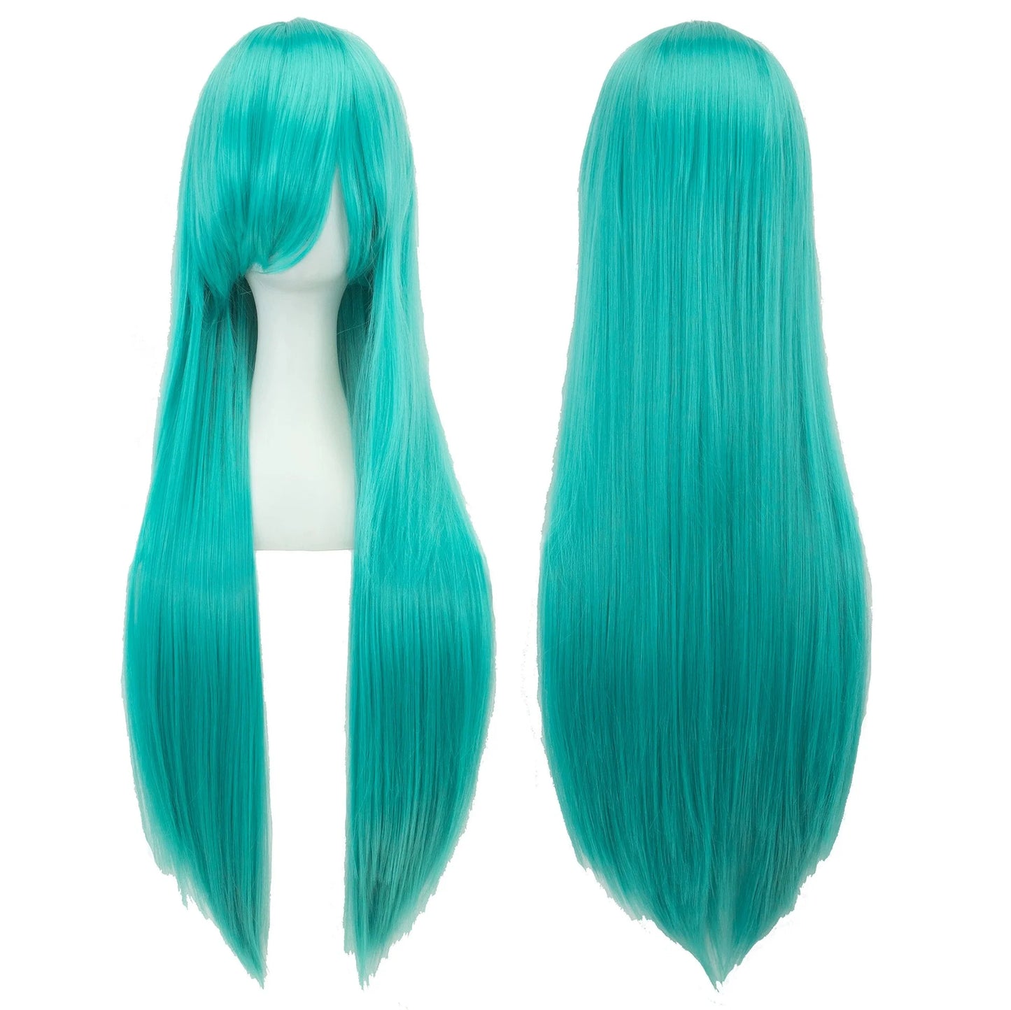 80cm Long Straight Multicolor Heat-Resistant Synthetic Cosplay Wig – Anime Halloween Party Costume Hairpiece