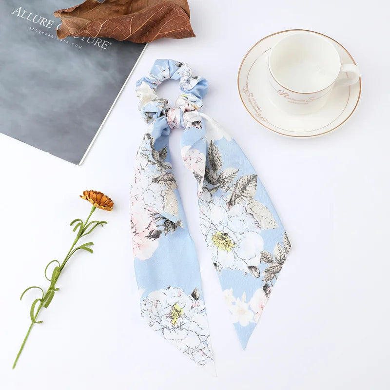 Korean Dots Scrunchie Hair Tie – Long Scarf Ponytail Elastic Hair Band for Women | Sweet Fashion Hair Accessories