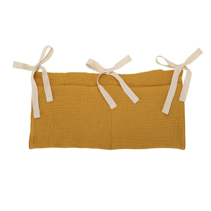 Organizador Colgante para Cuna de Bebé – Cesta de Almacenamiento para Mesita de Noche con 2 Bolsillos para Pañales, Juguetes, Ropa y Artículos Esenciales para Bebés