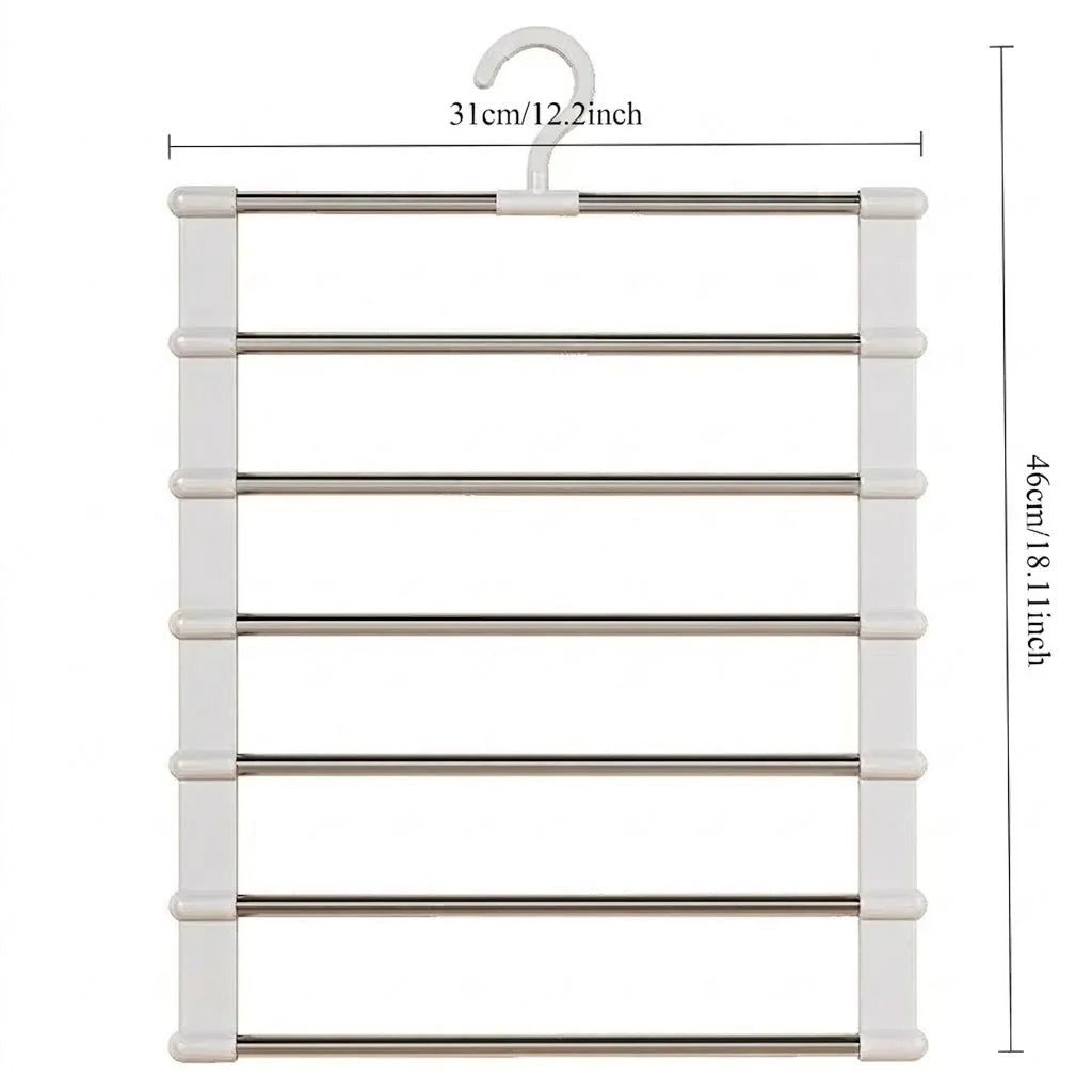 Cintre Multiple pour Pantalons – Organisateur de Placard Gain de Place avec Pinces Antidérapantes pour Pantalons, Jeans et Rangement de Vêtements