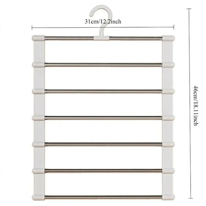 Cintre Multiple pour Pantalons – Organisateur de Placard Gain de Place avec Pinces Antidérapantes pour Pantalons, Jeans et Rangement de Vêtements