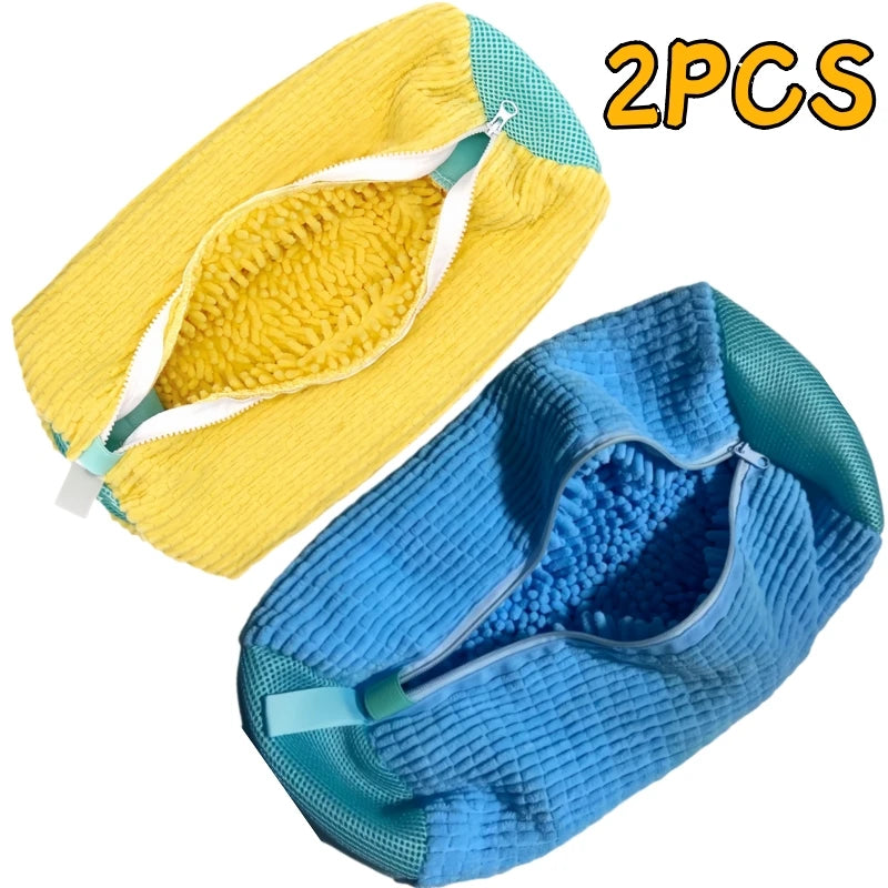 Shoe Washing Machine Bag with Cleaning Brush Set - Durable Reusable Laundry Bag for Sneakers, Running Shoes & Delicates (1, 2 or 4 Pack)