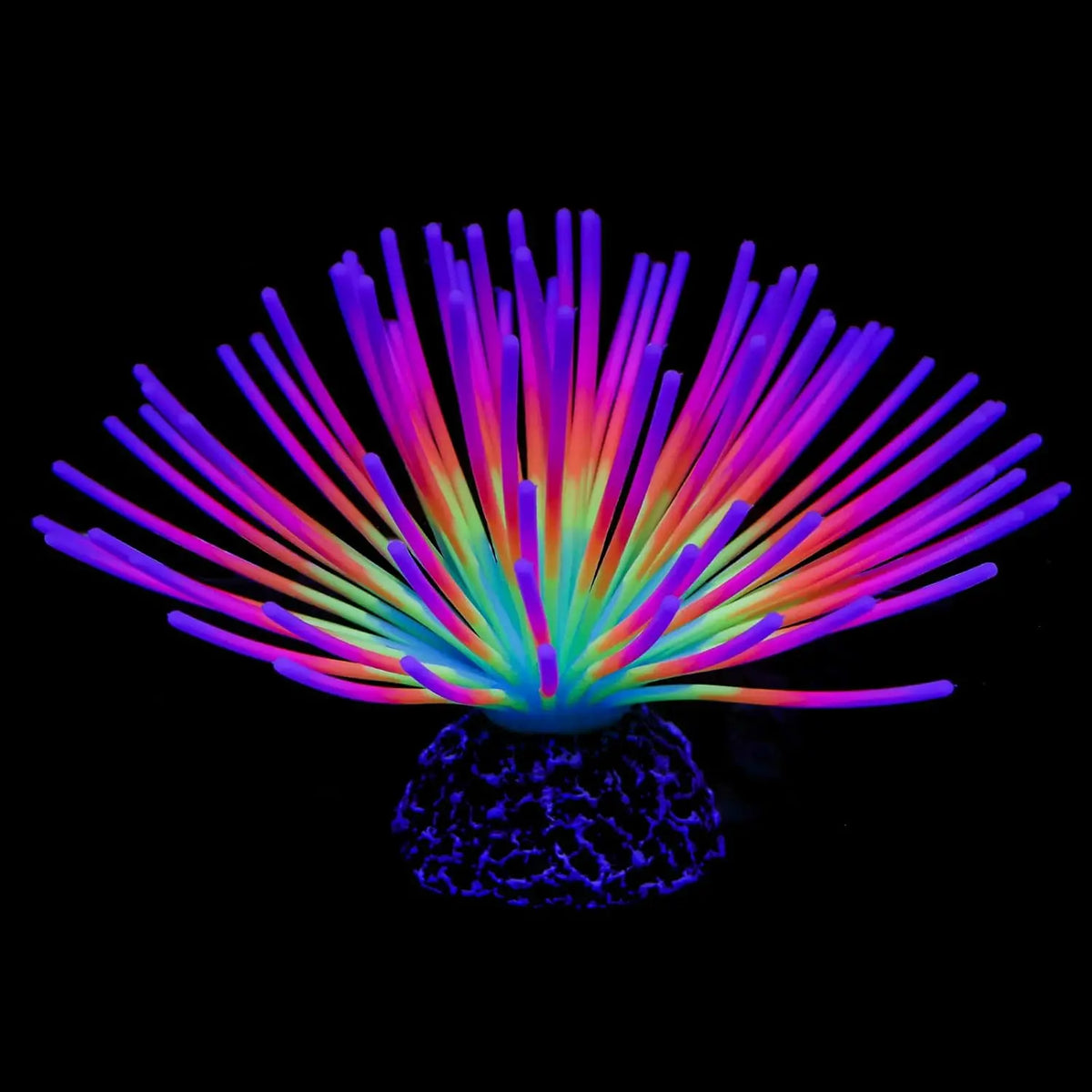 Glowing Rainbow Sea Urchin Aquarium Ornament – Artificial Silicone Ball Decoration with Luminous Effect for Fish Tank Aquascaping & Landscape Decor