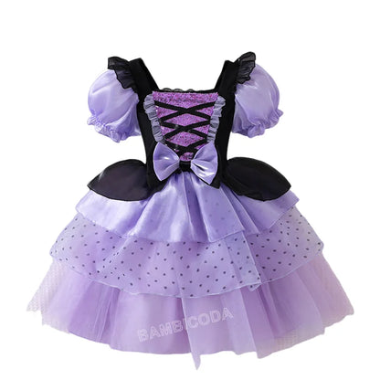 2026 Gothic Lolita Witch Costume Dress – Japanese-Inspired Ruffle Bow Princess Dress for Halloween, Christmas & Parties