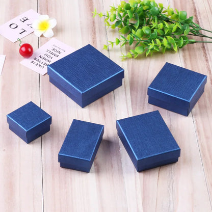 12PCS Paper Jewelry Gift Boxes for Rings, Earrings, Bracelets & Necklaces – Black & Gray Display Cases