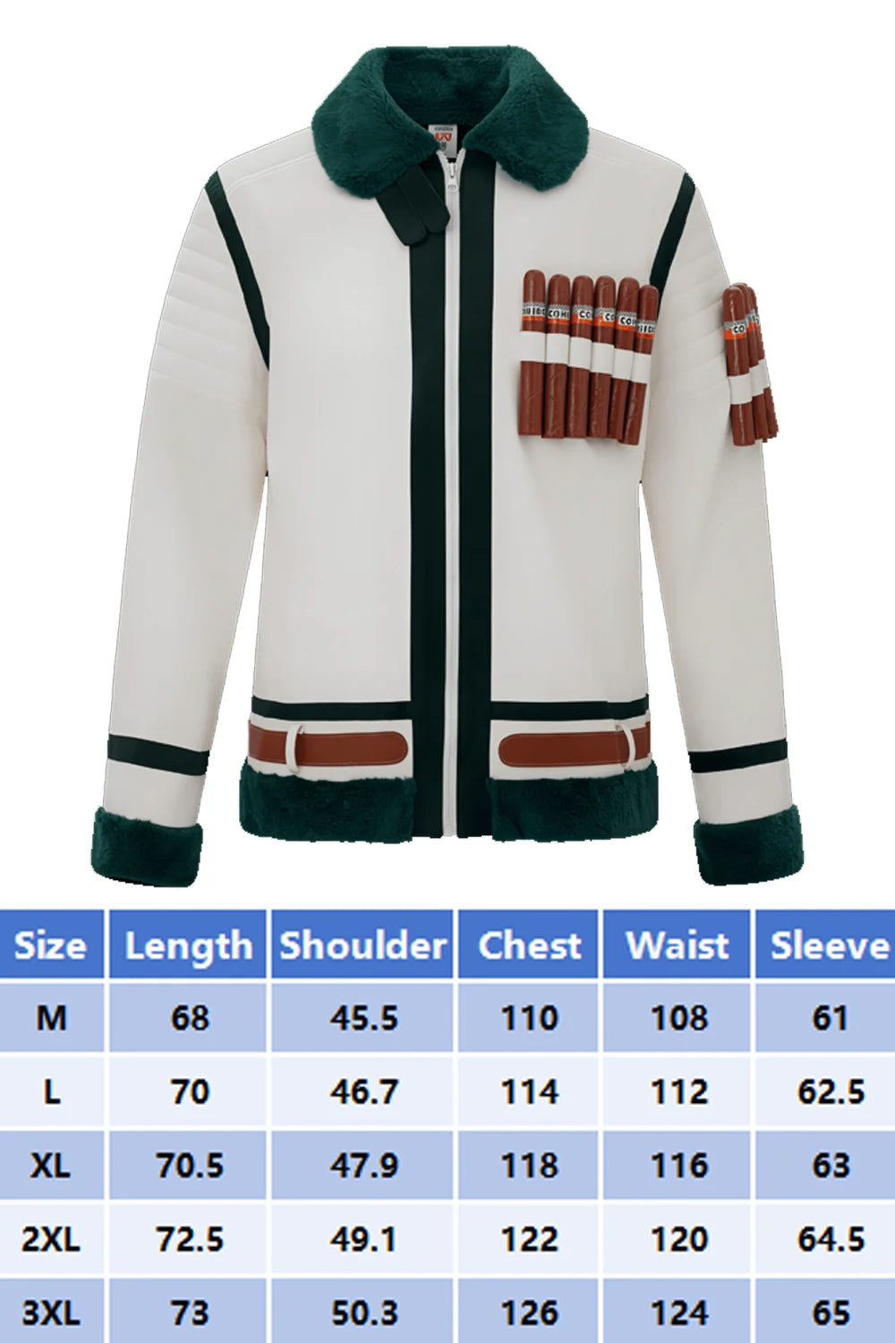 One Piece Smoker Inspired Marine Captain Cosplay Costume – Coat Jacket Outfit for Halloween, Carnival & Party Roleplay