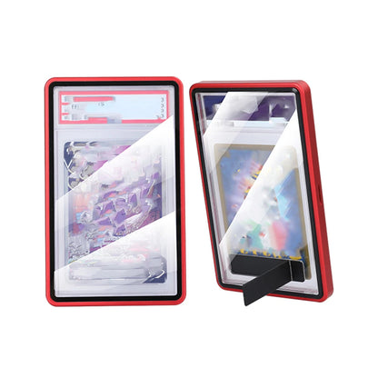 Aluminum Alloy Trading Card Display Case with Stand – Multicolor PSA & BGS Graded Card Protector Holder for Horizontal & Vertical Display