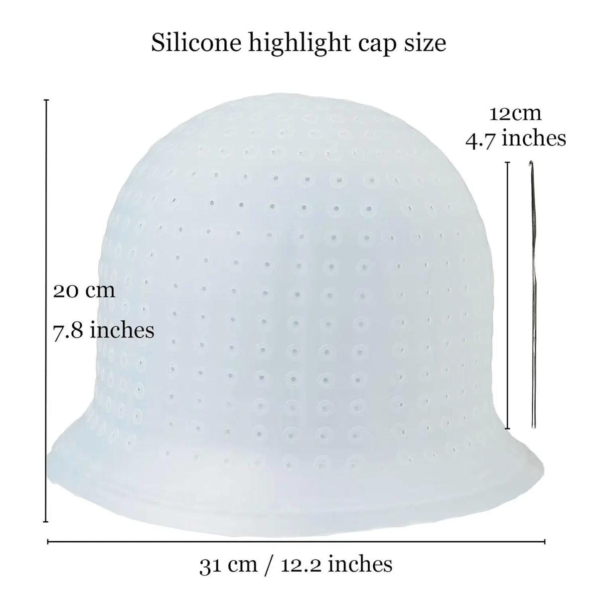 Silicone Hair Coloring Cap with Needle – Professional Highlighting & Hair Dyeing Cap for Salon Hairdressing, Reusable Hair Coloring Tool