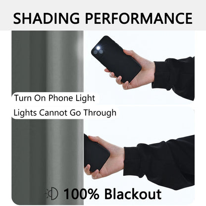 100% Blackout Grommet Curtain Panel – Total Privacy Window Drapes for Bedroom & Living Room