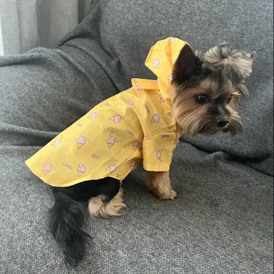 Impermeable para Perros, Chubasquero de Verano de Manga Corta para Cachorros, Abrigo Exterior para Bichón, Schnauzer y Perros Pequeños