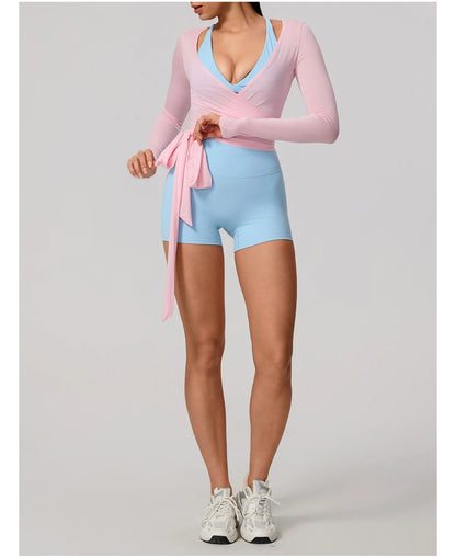 Women’s Long Sleeve Yoga Top – Quick-Dry Breathable Sportswear for Gym, Pilates, Dance & Ballet