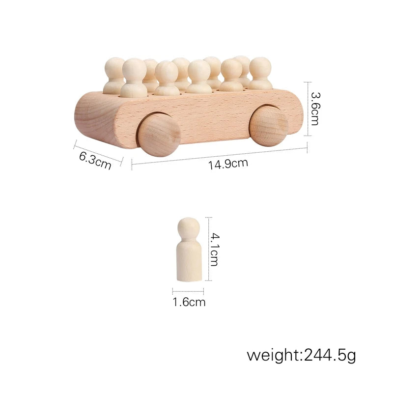Juguete de Tren de Madera Montessori – Carrito Educativo para Bebés con Bloques Numéricos, Juguete de Madera para el Aprendizaje Temprano, Regalo de Actividad de Aprendizaje Preescolar para Niños Pequeños