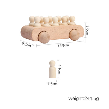 Juguete de Tren de Madera Montessori – Carrito Educativo para Bebés con Bloques Numéricos, Juguete de Madera para el Aprendizaje Temprano, Regalo de Actividad de Aprendizaje Preescolar para Niños Pequeños