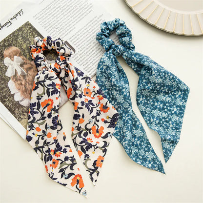 Korean Dots Scrunchie Hair Tie – Long Scarf Ponytail Elastic Hair Band for Women | Sweet Fashion Hair Accessories