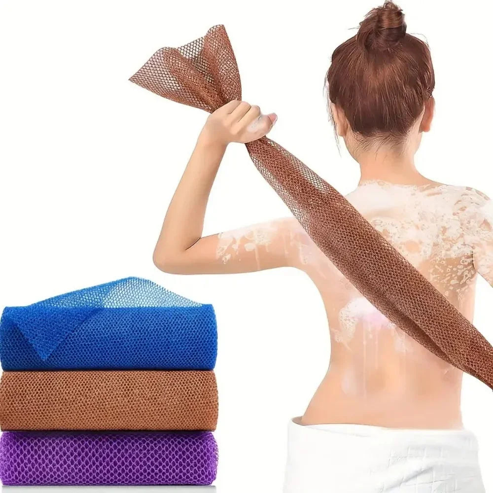 Esponja Exfoliante Africana para Baño – Toalla de Malla de Doble Cara para Ducha, Esponja Larga para Lavar el Cuerpo para Limpieza Profunda, Exfoliación Suave de la Piel y Fregado de Espalda, Accesorio de Baño