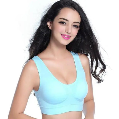 S-7XL Plus Size Wireless Sports Bra – Seamless Non-Wired Adjustable Comfort Bra for Yoga, Fitness & Everyday Wear