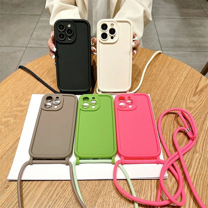 Funda Cruzada para Teléfono con Cordón Ajustable – Cubierta Protectora Suave para iPhone 17, 16, 16E, 15, 14, 13, 12, 11, X, XS, 8 Plus y SE 2022, Funda para Teléfono de Hombro con Manos Libres