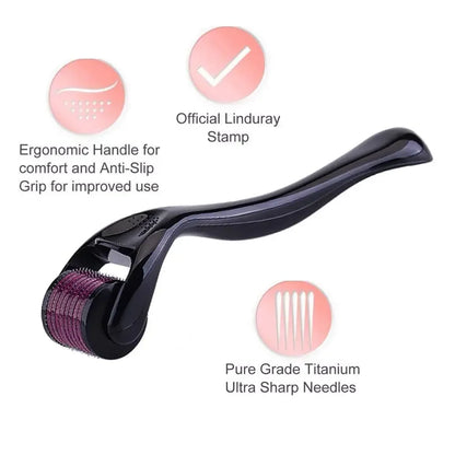 DRS 540 Titanium Derma Roller – Microneedle Roller for Facial & Body Skincare, Beard & Scalp Care, MTS Micro Needle Treatment Tool