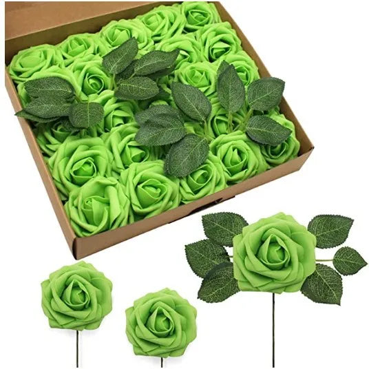 Rosas artificiales de espuma, de 10 a 100 unidades – Rosas sintéticas realistas para ramos de boda, centros de mesa, decoraciones para fiestas, regalos para el Día de la Madre y San Valentín, arreglos florales de bricolaje