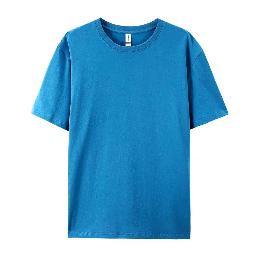 T-shirt Solide 100% Coton Femme Manches Courtes Col Rond Ample Décontracté Sportif Été Haut Blanc Noir