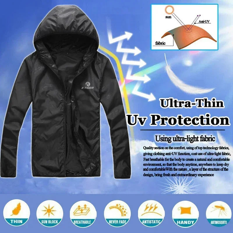 X-TIGER Waterproof Hiking Jacket – Unisex Quick-Dry UV Protection Windbreaker for Camping, Trekking, Fishing & Outdoor Sports